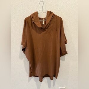 Murmur chocolate brown suede pullover sweater top light